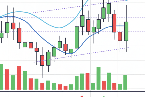 Candlestick chart close-up