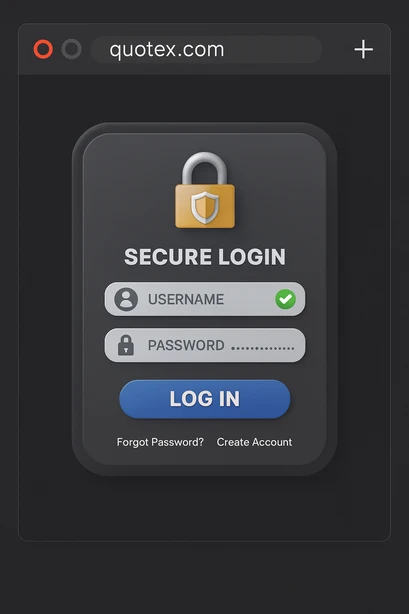 Secure Quotex login form