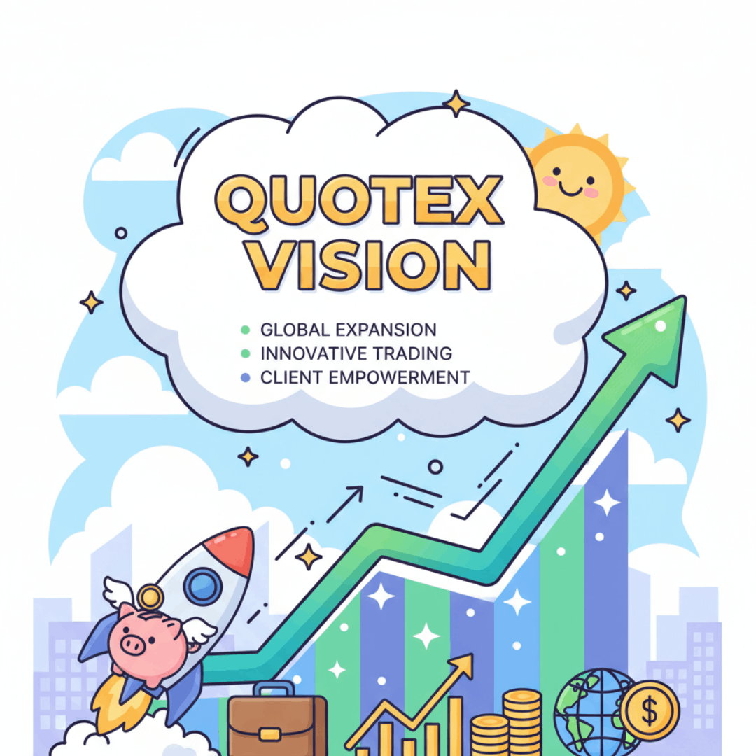 Quotex mission and vision graphic